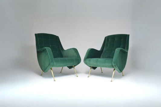 Paire de fauteuils italiens du milieu du siècle des années 1950 par Aldo Morbelli