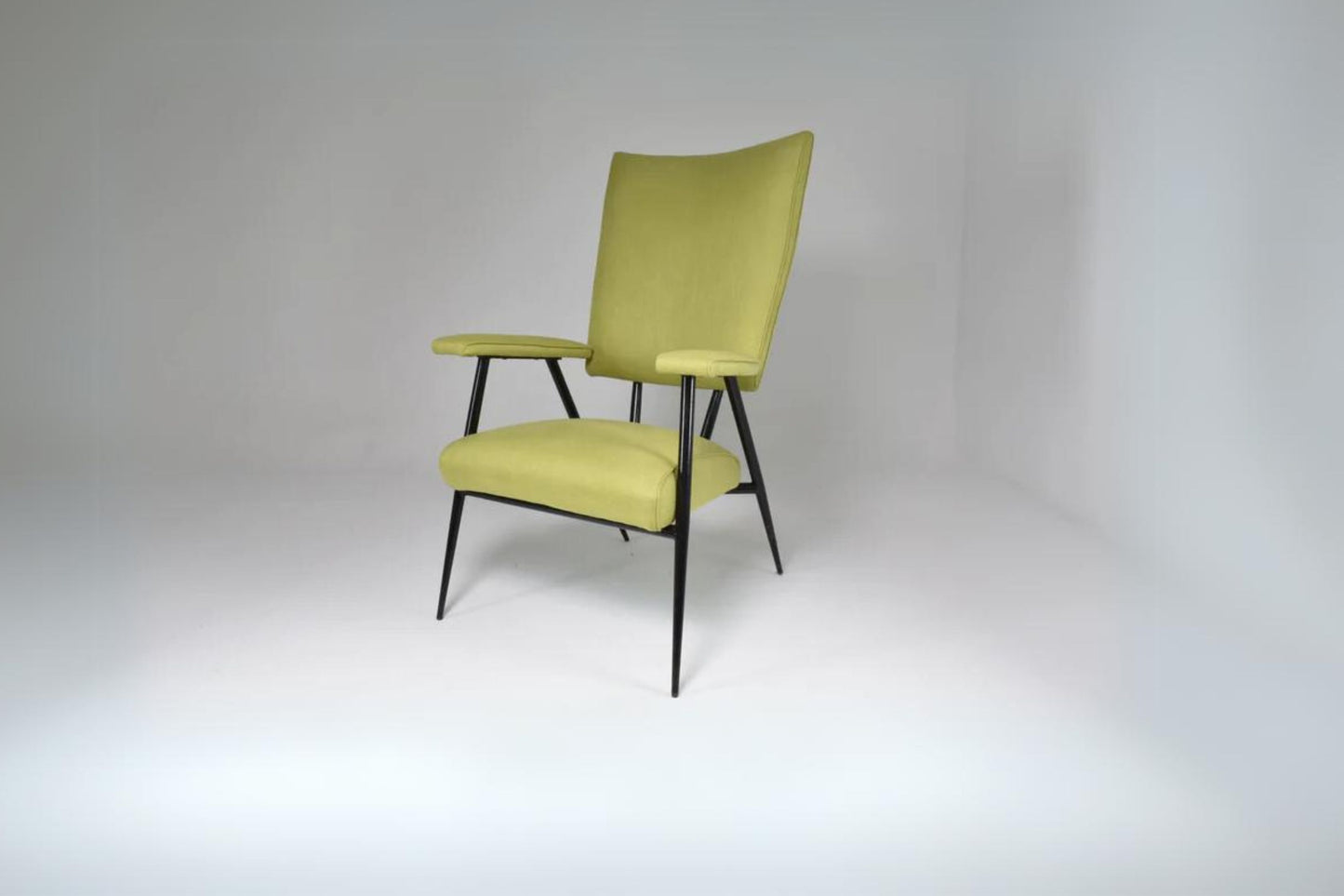 Fauteuil en acier moderne du milieu du siècle par Colette Gueden, années 1950