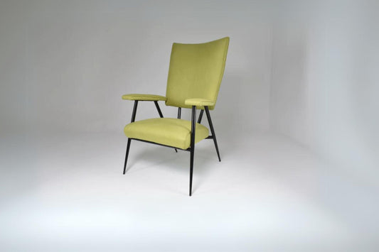 Fauteuil en acier moderne du milieu du siècle par Colette Gueden, années 1950