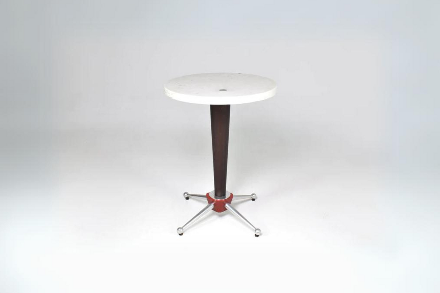 Table en marbre et acier inoxydable française des années 1950