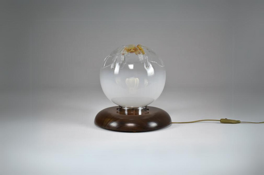 Lampe de table boule en verre de Murano, Italie, années 1970