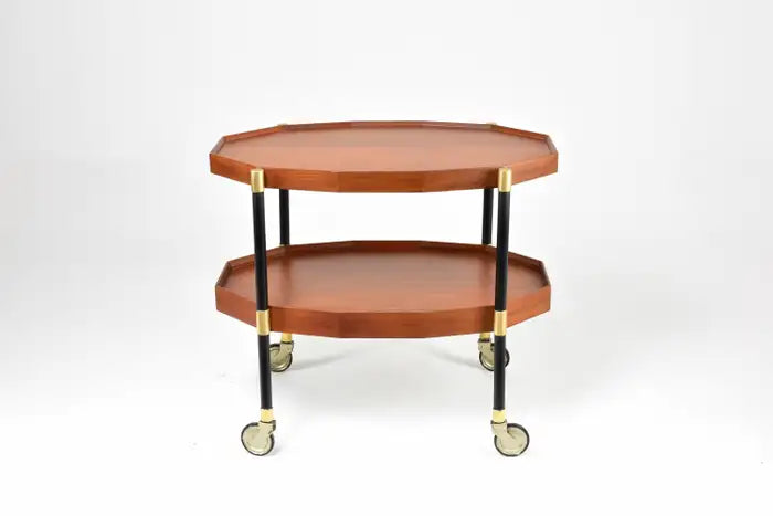 Italian Wood & Metal Trolley by Bergonzi, 1950s