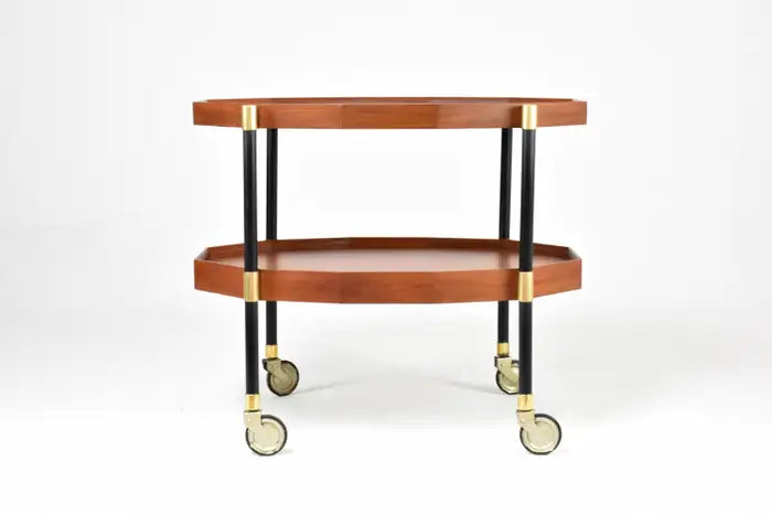 Italian Wood & Metal Trolley by Bergonzi, 1950s