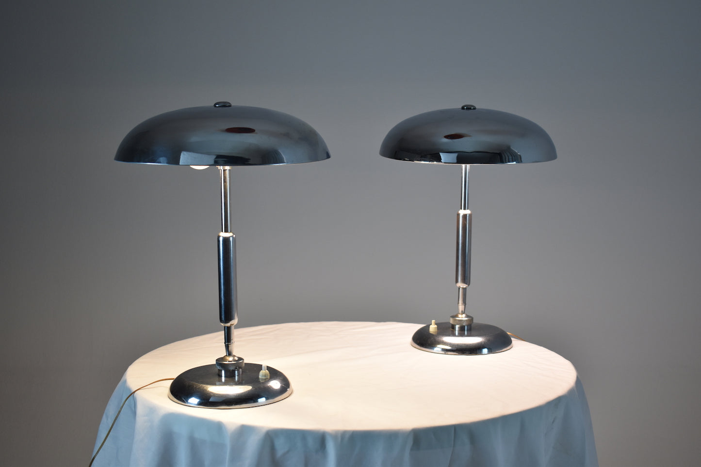 Lampes de table italiennes en nickel par Giovanni Michelucci, années 1950