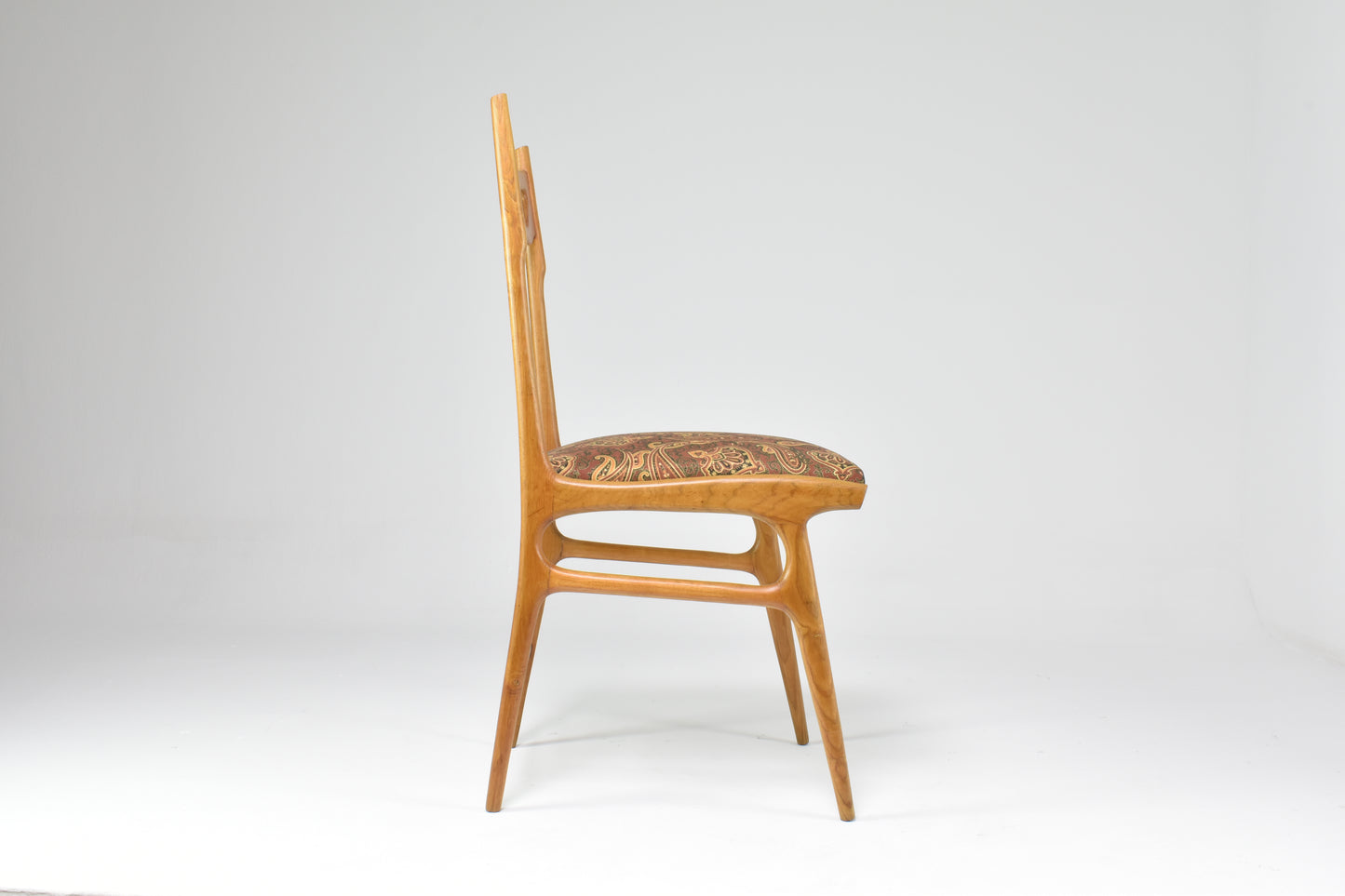 Lot de quatre chaises de salle à manger italiennes vintage en bois, années 1950