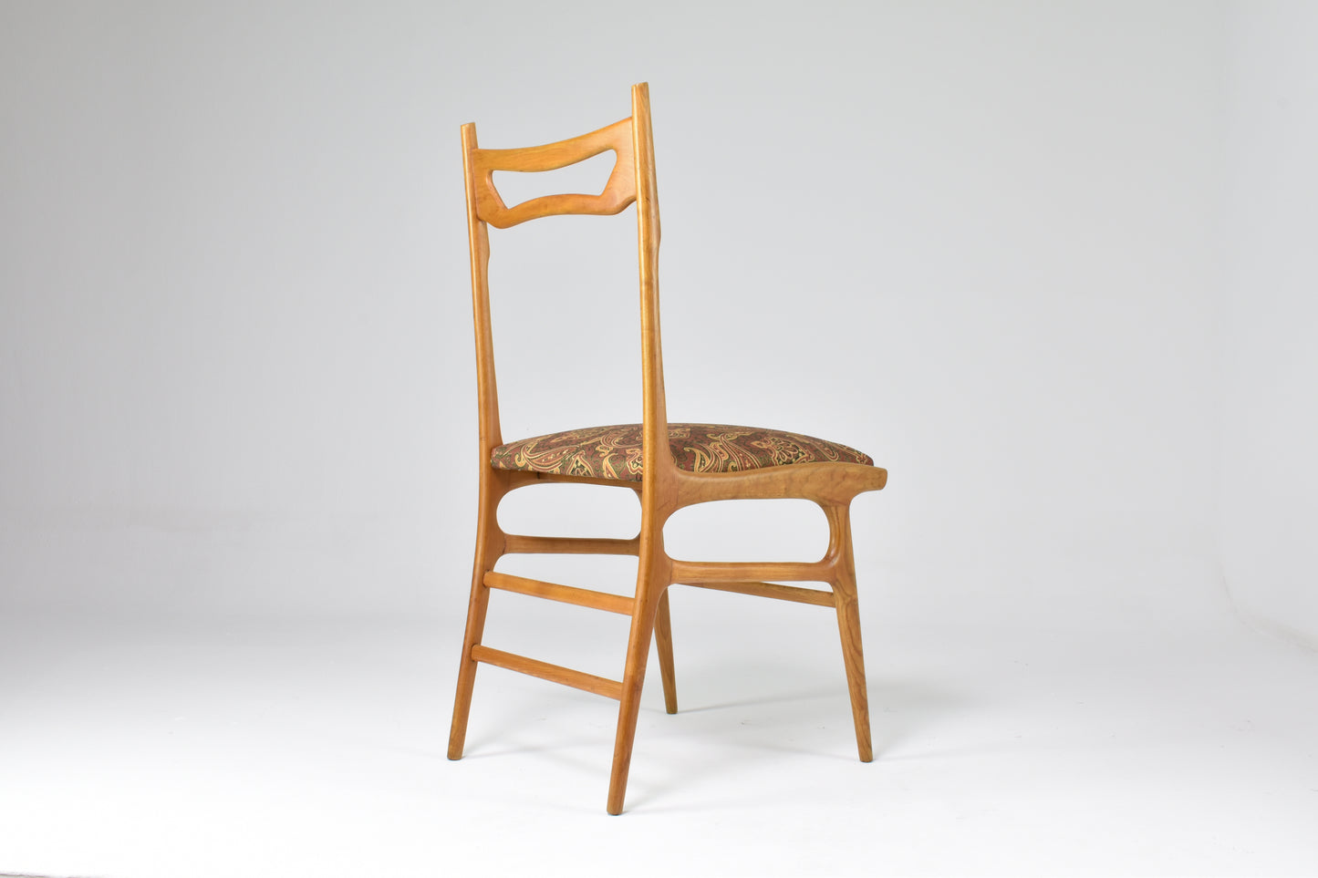 Lot de quatre chaises de salle à manger italiennes vintage en bois, années 1950