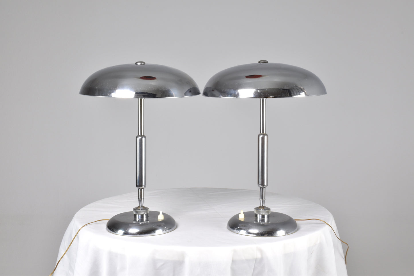 Lampes de table italiennes en nickel par Giovanni Michelucci, années 1950