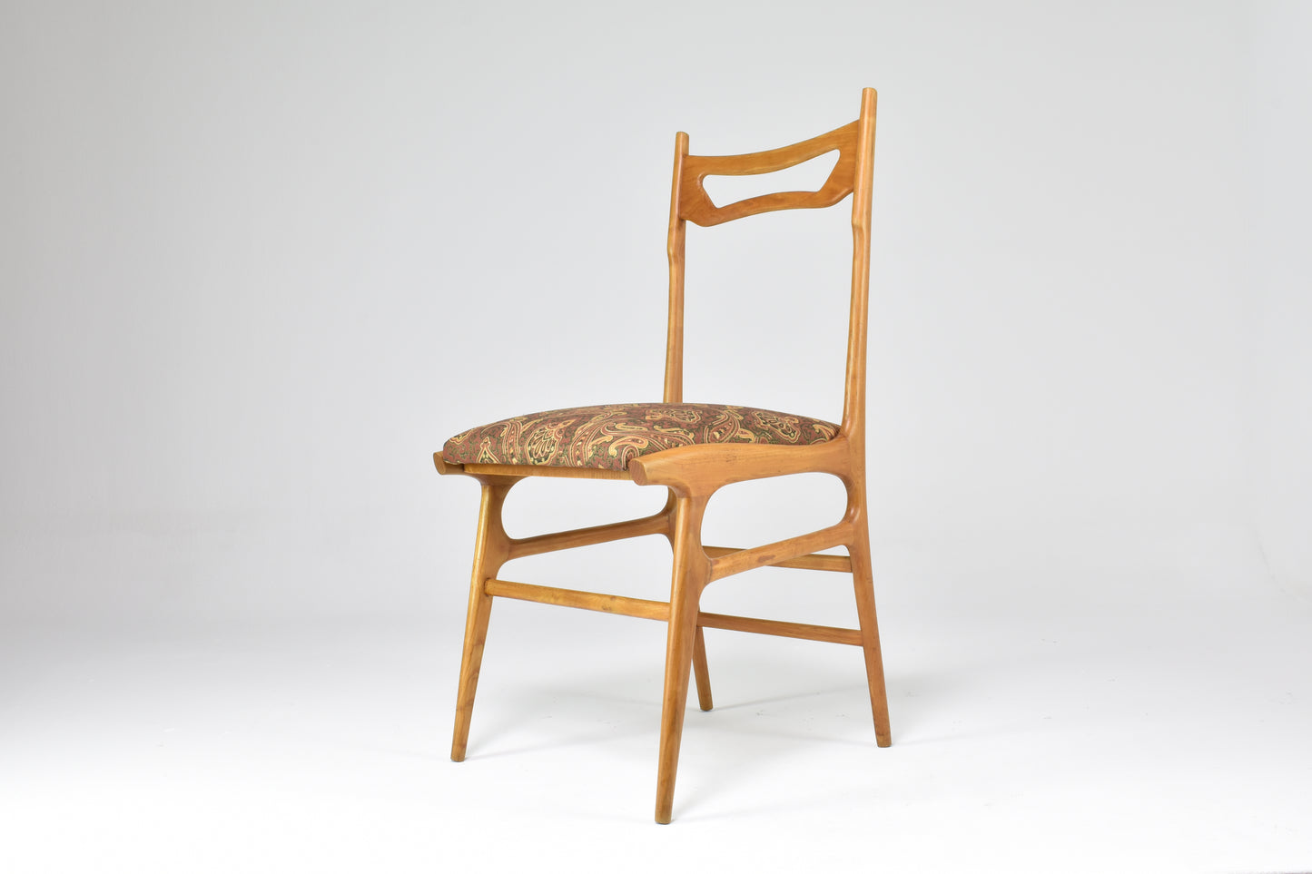 Lot de quatre chaises de salle à manger italiennes vintage en bois, années 1950