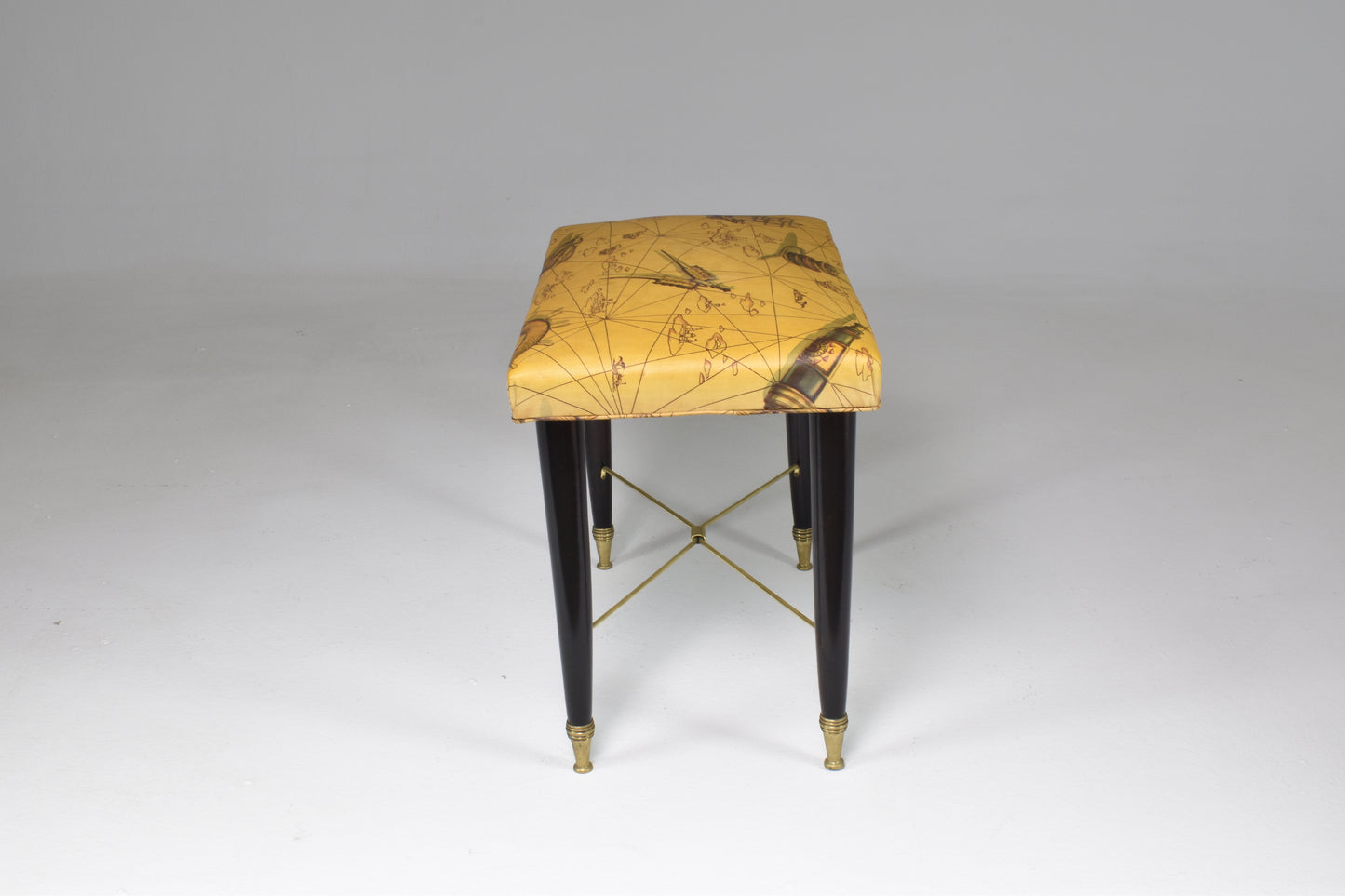 Tabouret de piano nautique italien du milieu du siècle des années 1950