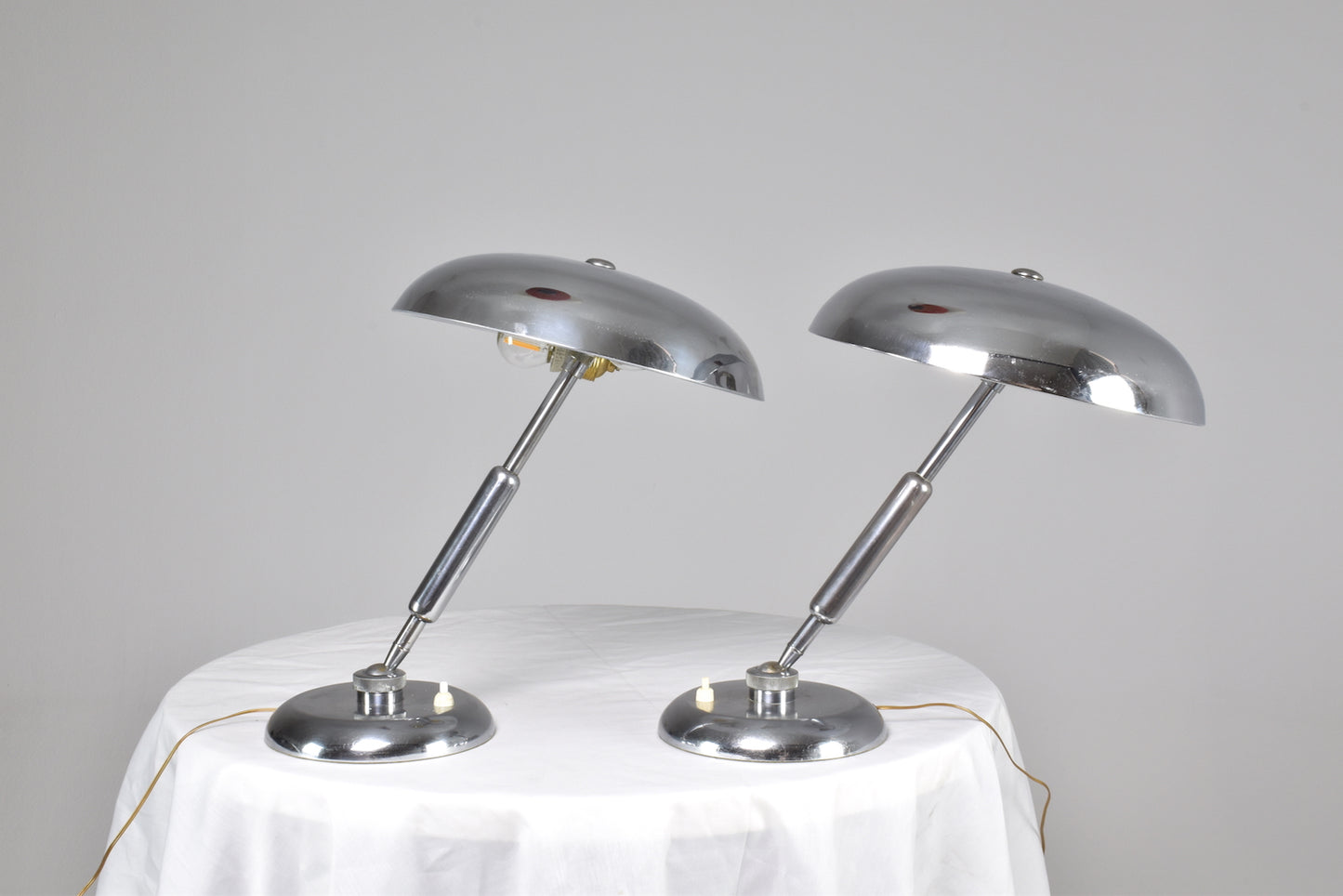 Lampes de table italiennes en nickel par Giovanni Michelucci, années 1950