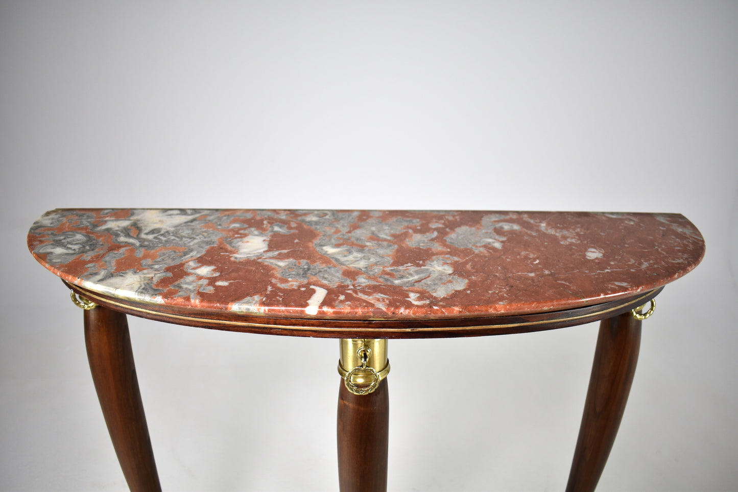 Table console en marbre demi-lune italienne des années 1950