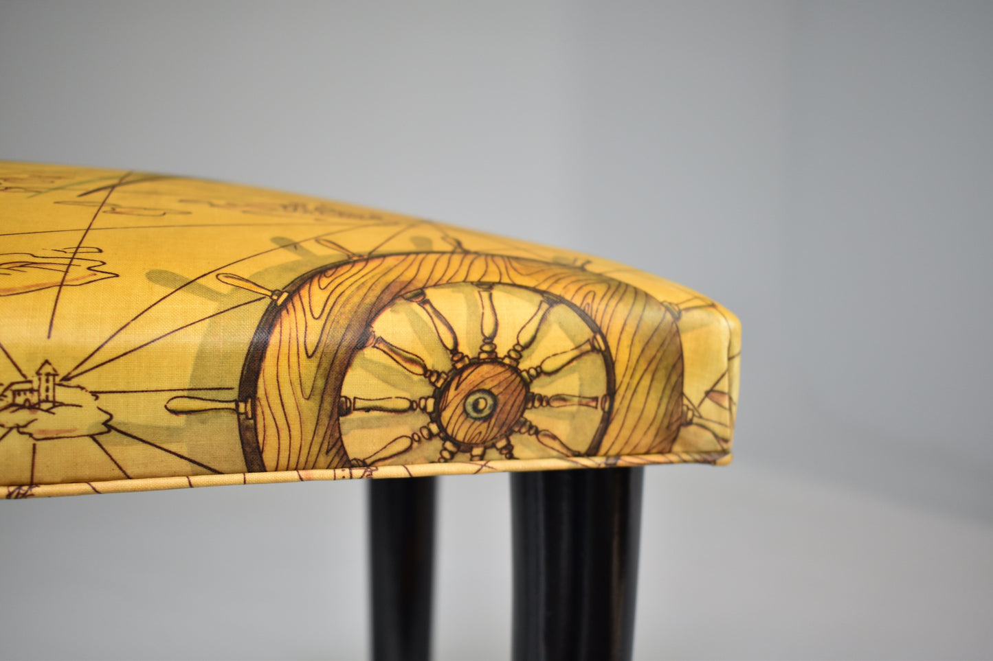 Tabouret de piano nautique italien du milieu du siècle des années 1950