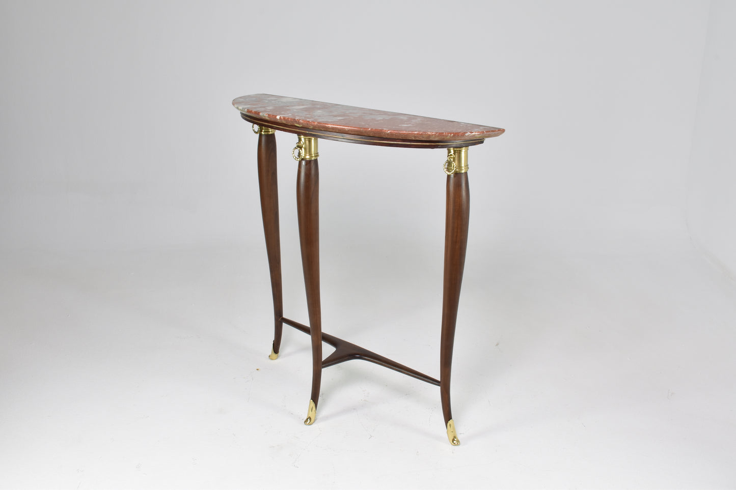 Table console en marbre demi-lune italienne des années 1950