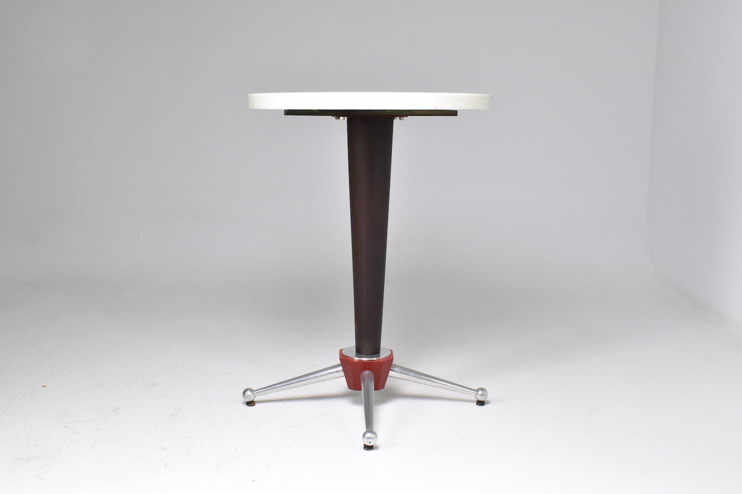 Table en marbre et acier inoxydable française des années 1950