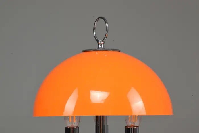 Lampe de table italienne des années 1970 avec abat-jour en forme de champignon orange