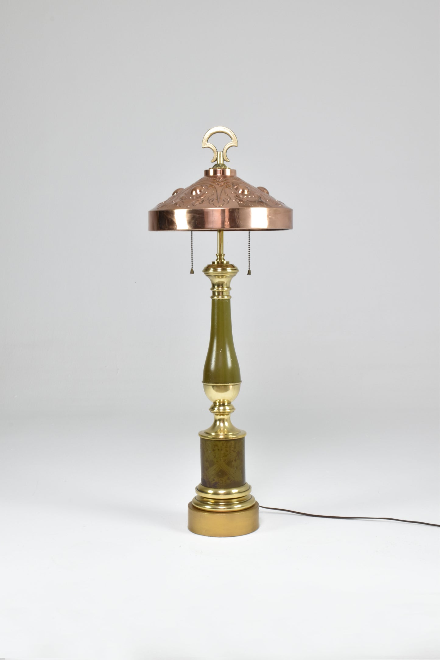 Lampe de table Art Nouveau en laiton et cuivre, années 1910-20