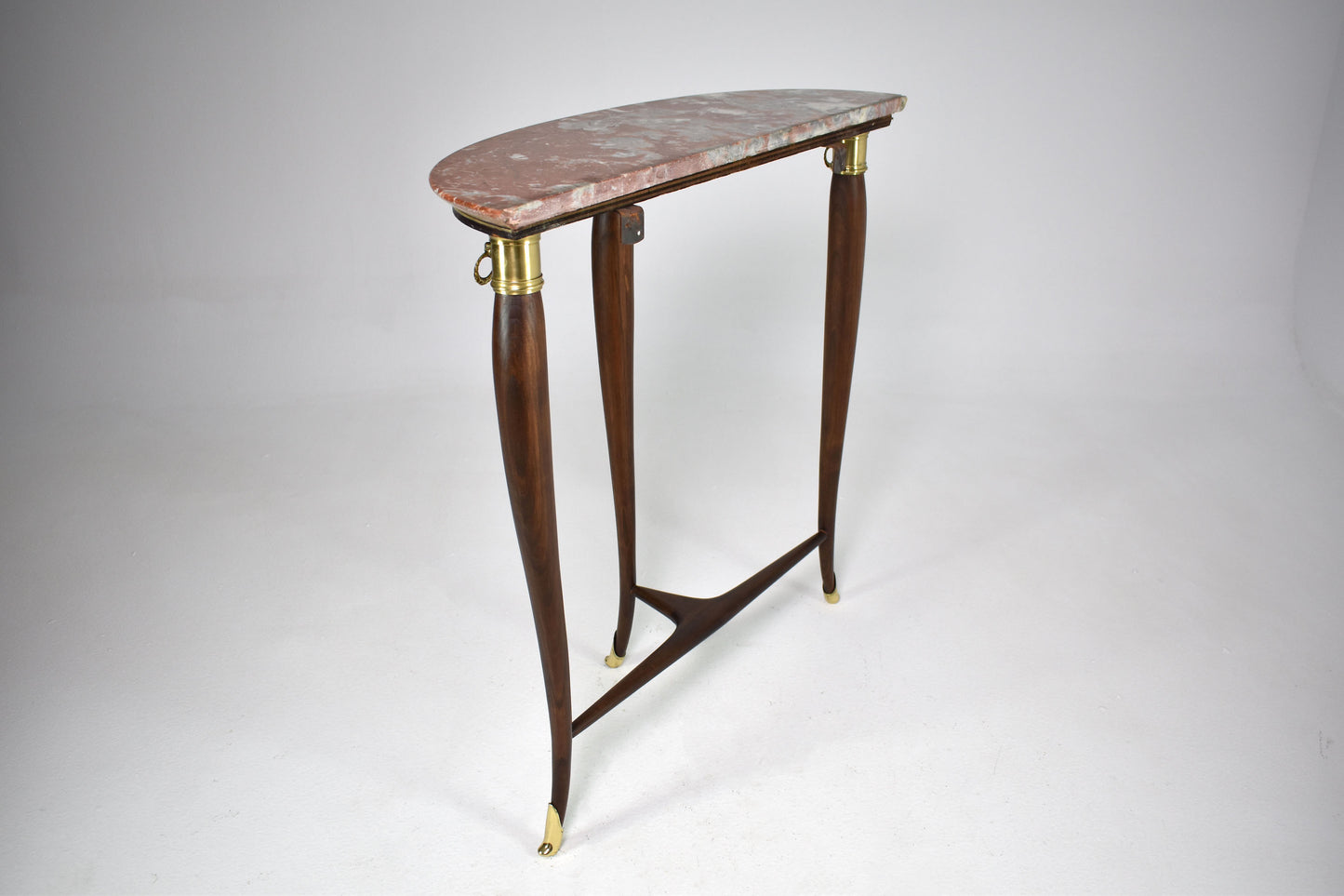 Table console en marbre demi-lune italienne des années 1950