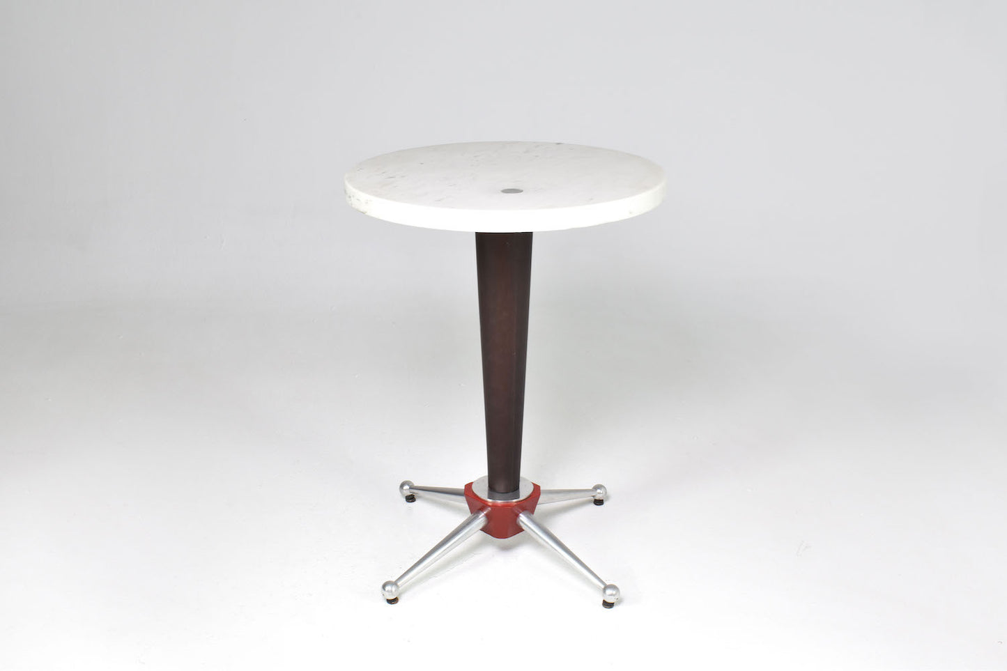 Table en marbre et acier inoxydable française des années 1950