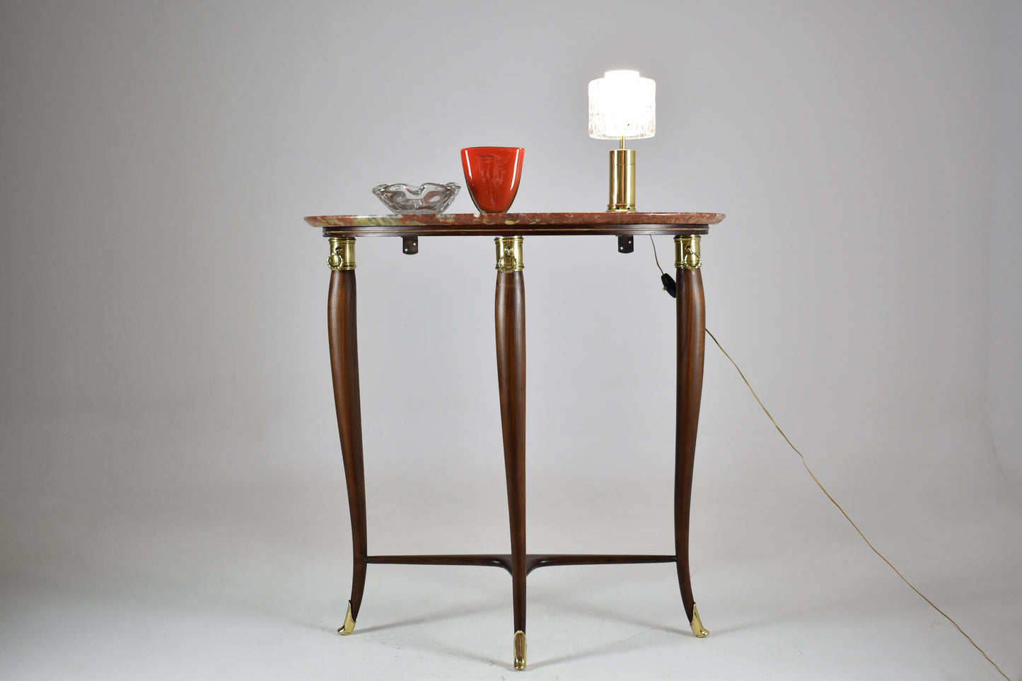 Table console en marbre demi-lune italienne des années 1950