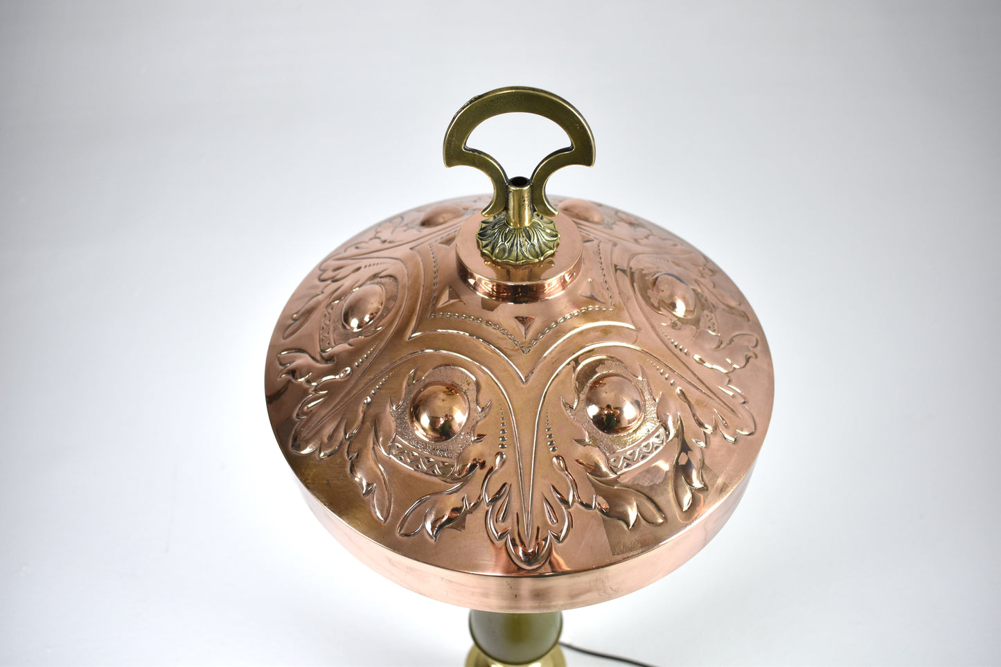 Lampe de table Art Nouveau en laiton et cuivre, années 1910-20