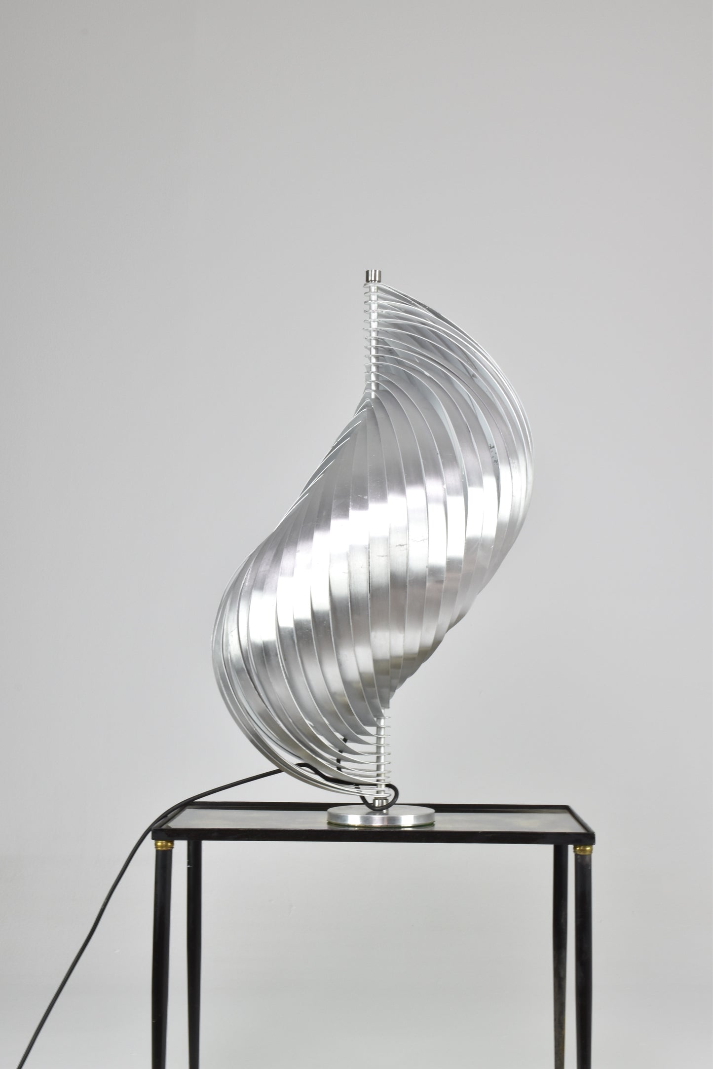 Lampes de table en aluminium par Henri Mathieu, années 1960-70