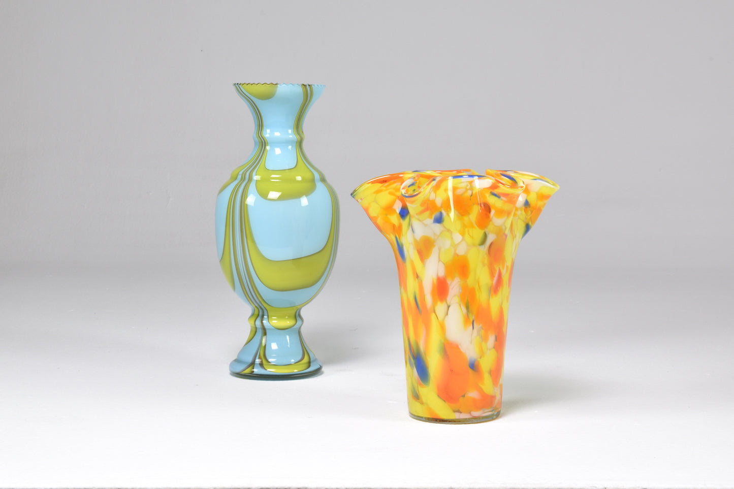 Vase en verre de Murano multicolore italien des années 1970