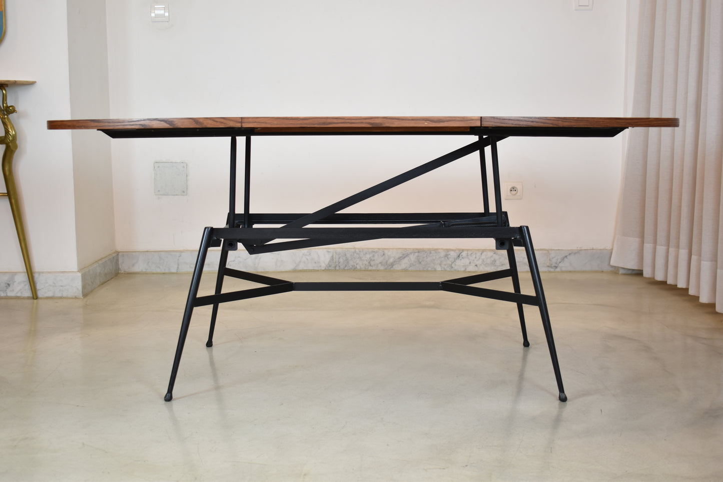 Table basse/salle à manger réglable scandinave des années 1960