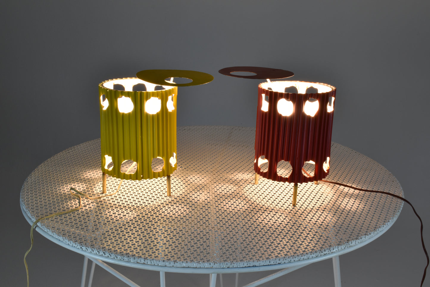 Lampes de table « Java » de Mathieu Matégot, années 1953