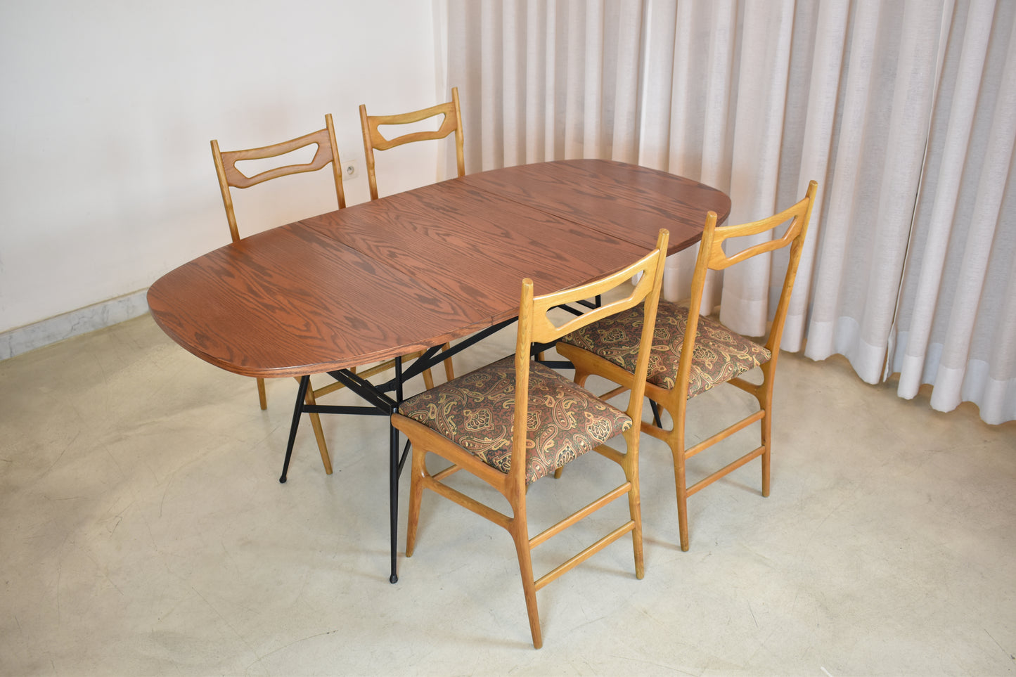 Table basse/salle à manger réglable scandinave des années 1960