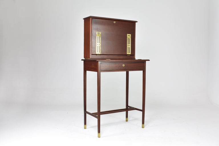 Bureau console français Sheraton Revival Bonheur du Jour 1930