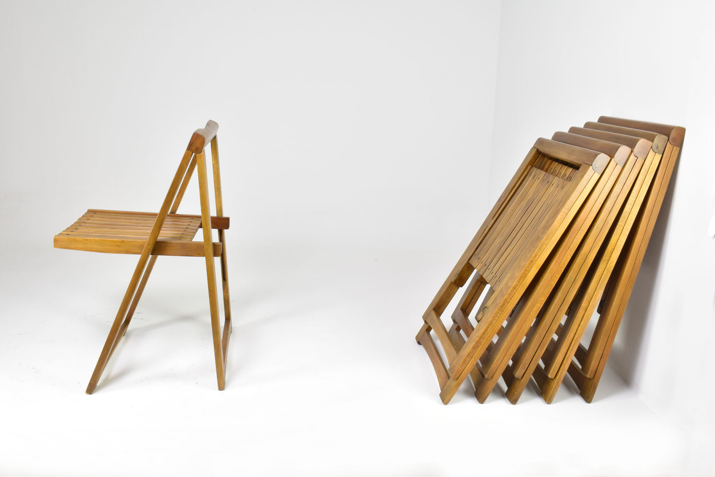 Lot de 6 chaises pliantes italiennes par Aldo Jacober pour Alberto Bazzani, années 1960