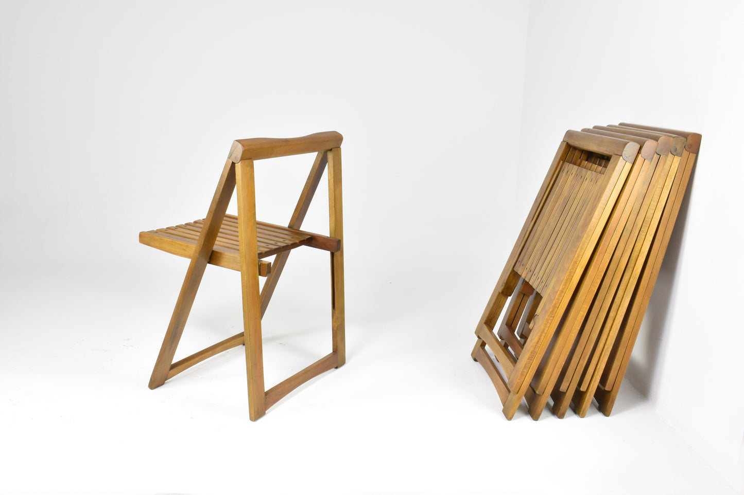 Lot de 6 chaises pliantes italiennes par Aldo Jacober pour Alberto Bazzani, années 1960