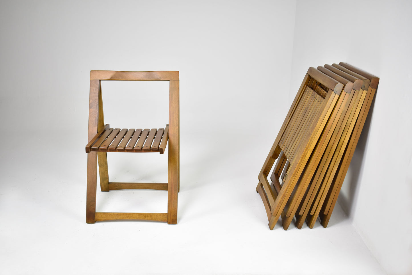 Lot de 6 chaises pliantes italiennes par Aldo Jacober pour Alberto Bazzani, années 1960