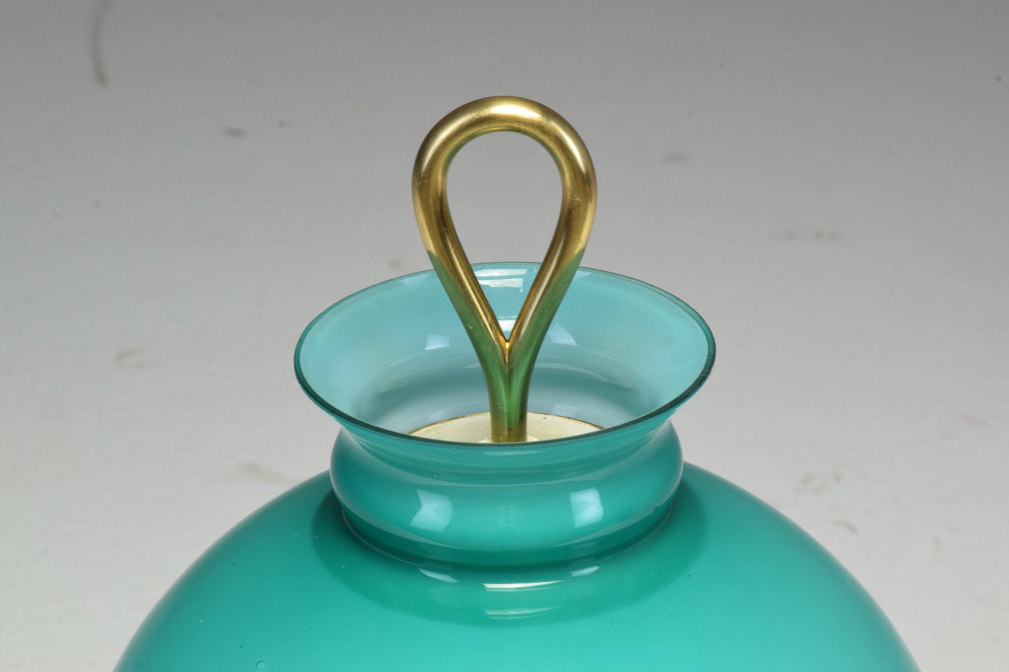 1950's Mid-Century Ignazio Gardella Turquoise Brass Table Lamp - Spirit Gallery 