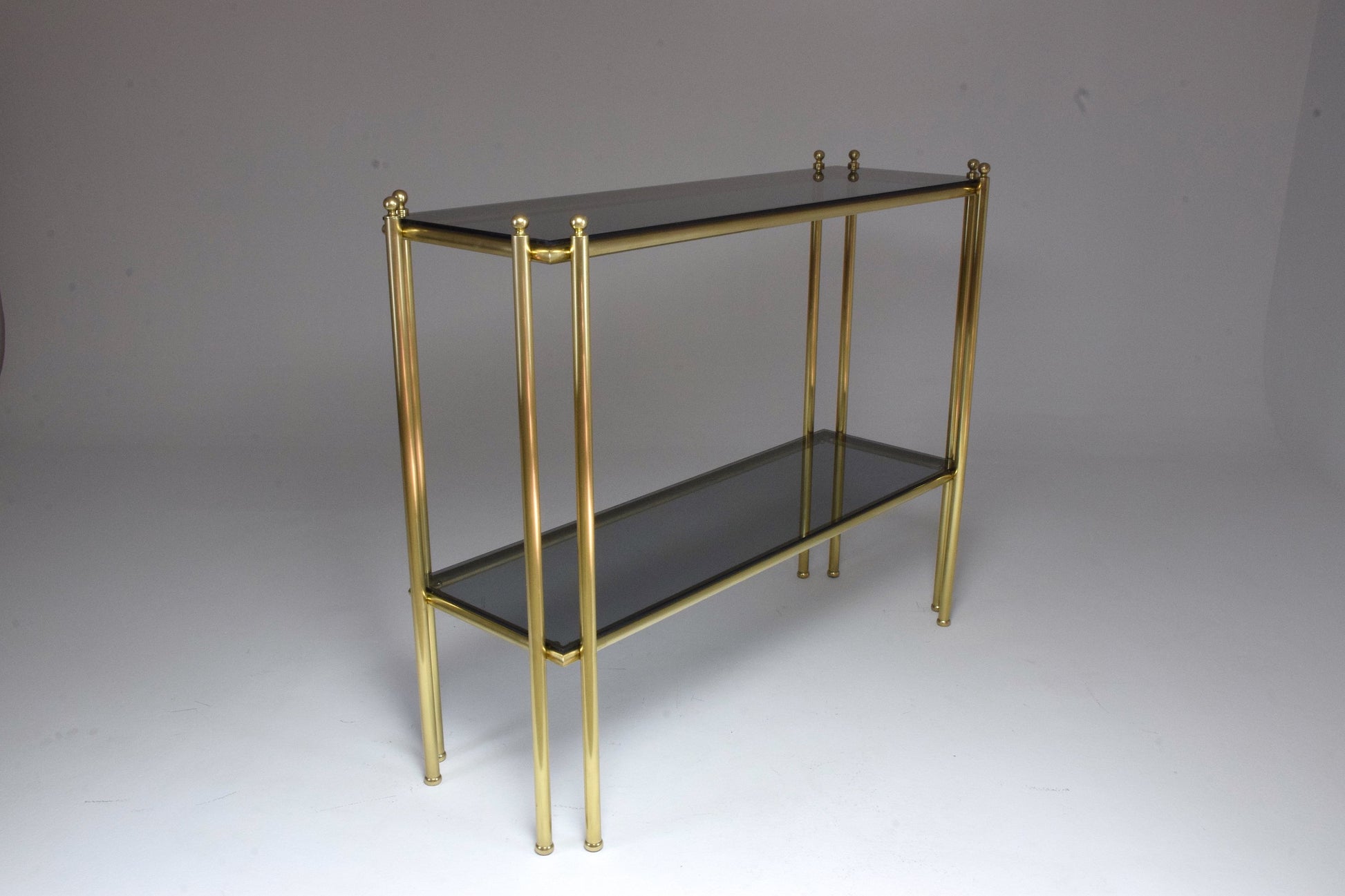 20th Century French Brass Glass Console Table, 1970s - Spirit Gallery 