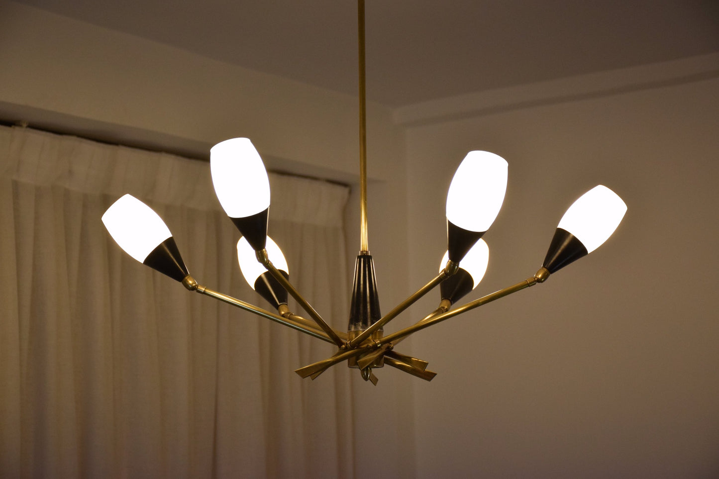 20th Century Italian 6-Arm Chandelier by Stilnovo, 1950's - Spirit Gallery 