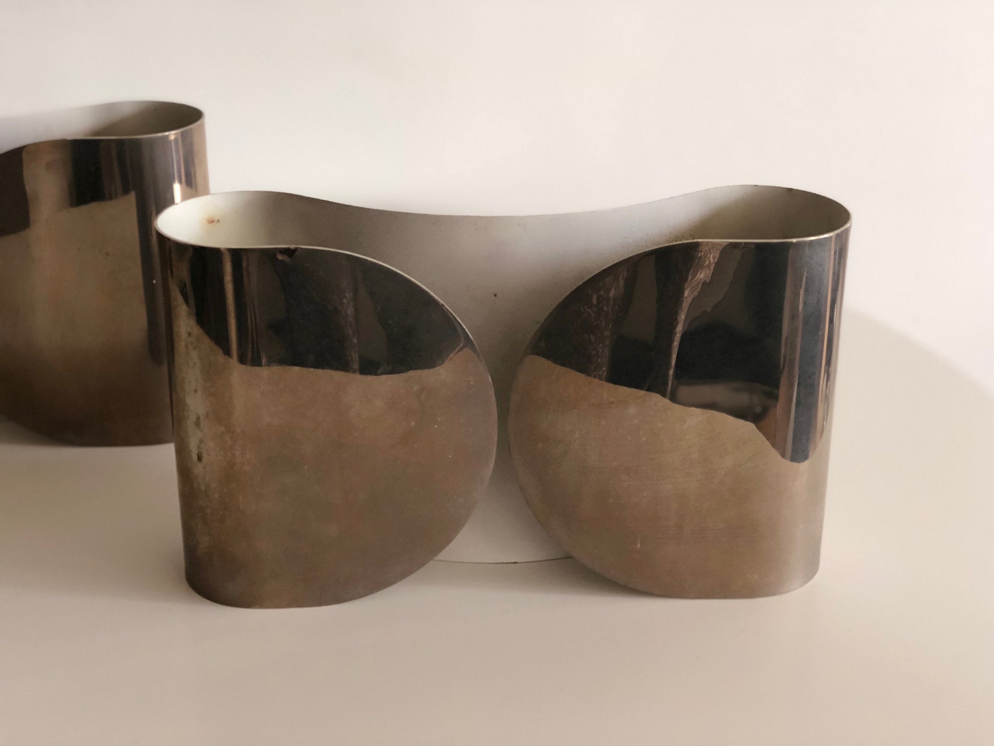 20th Century Italian Foglio Chrome Sconces for Flos - Spirit Gallery 