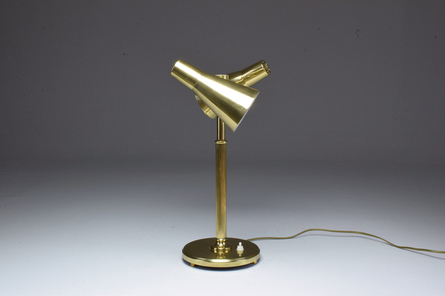 20th Century Scandinavian Brass Double Shade Table Lamp by Sønnico, 1960s - Spirit Gallery 