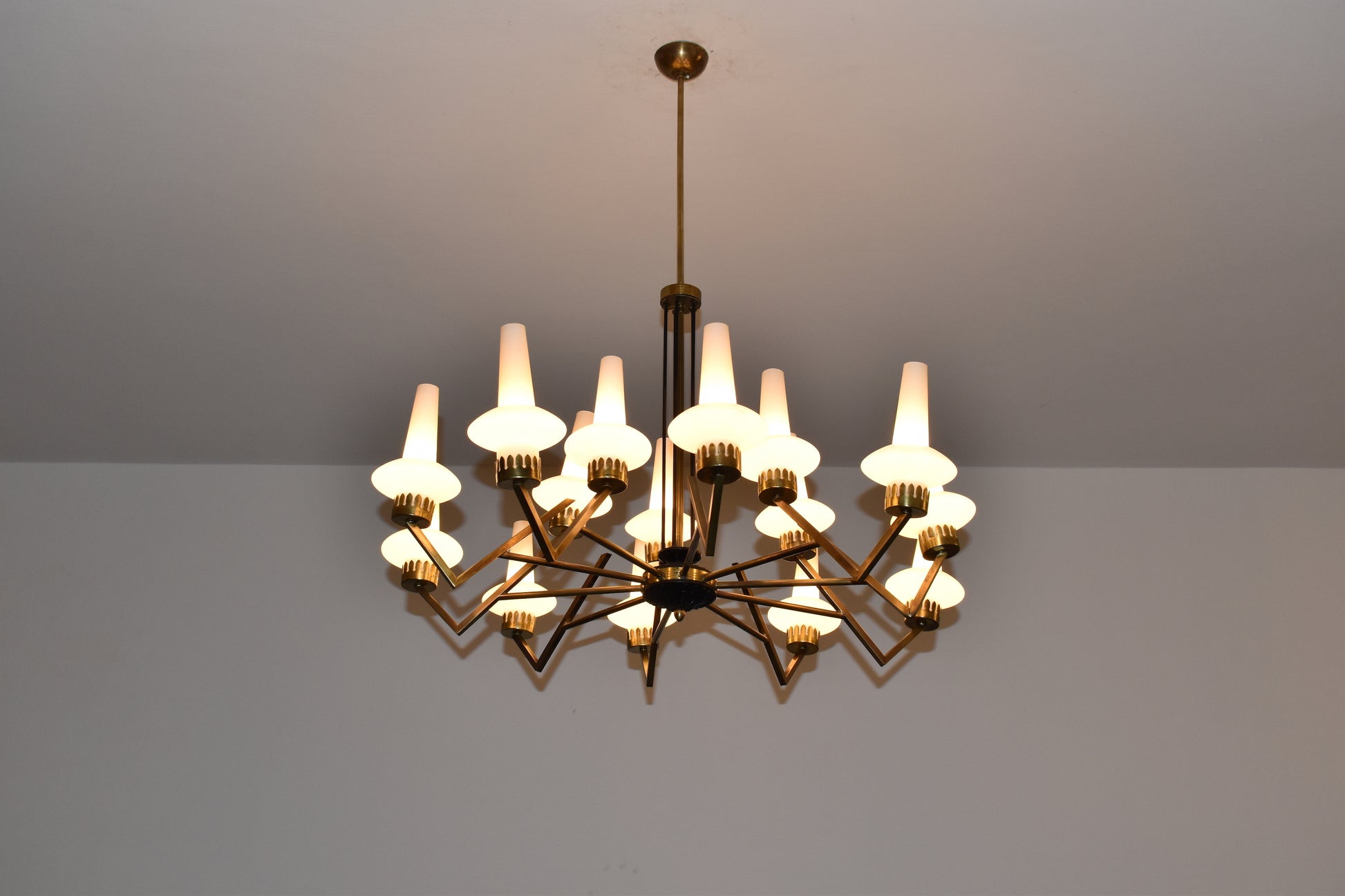 1950's 15 Light Italian Chandelier Attributed to Stilnovo - Spirit Gallery 