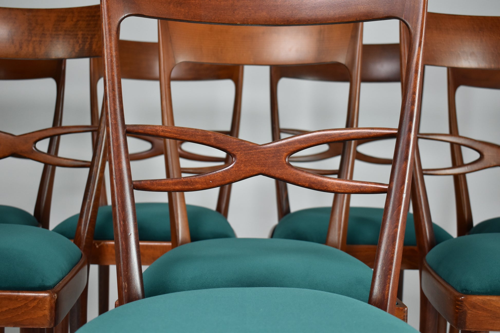 1970's Consorzio Sedie Friuli Restored Dining Chairs, Set of 8 - Spirit Gallery 