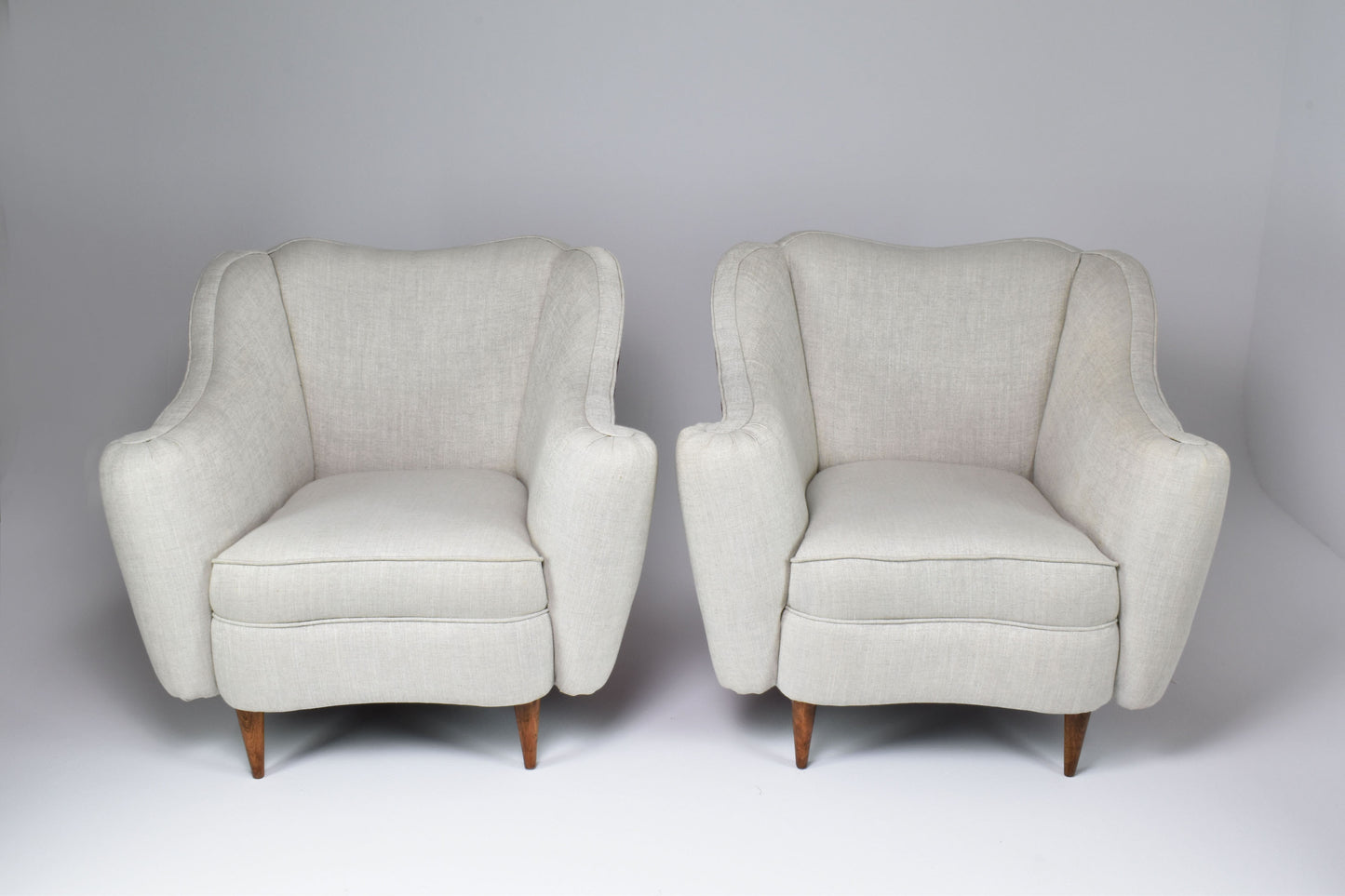 1950's Pairs of Restored Italian Armchairs Attributed to Gio Ponti - Spirit Gallery 