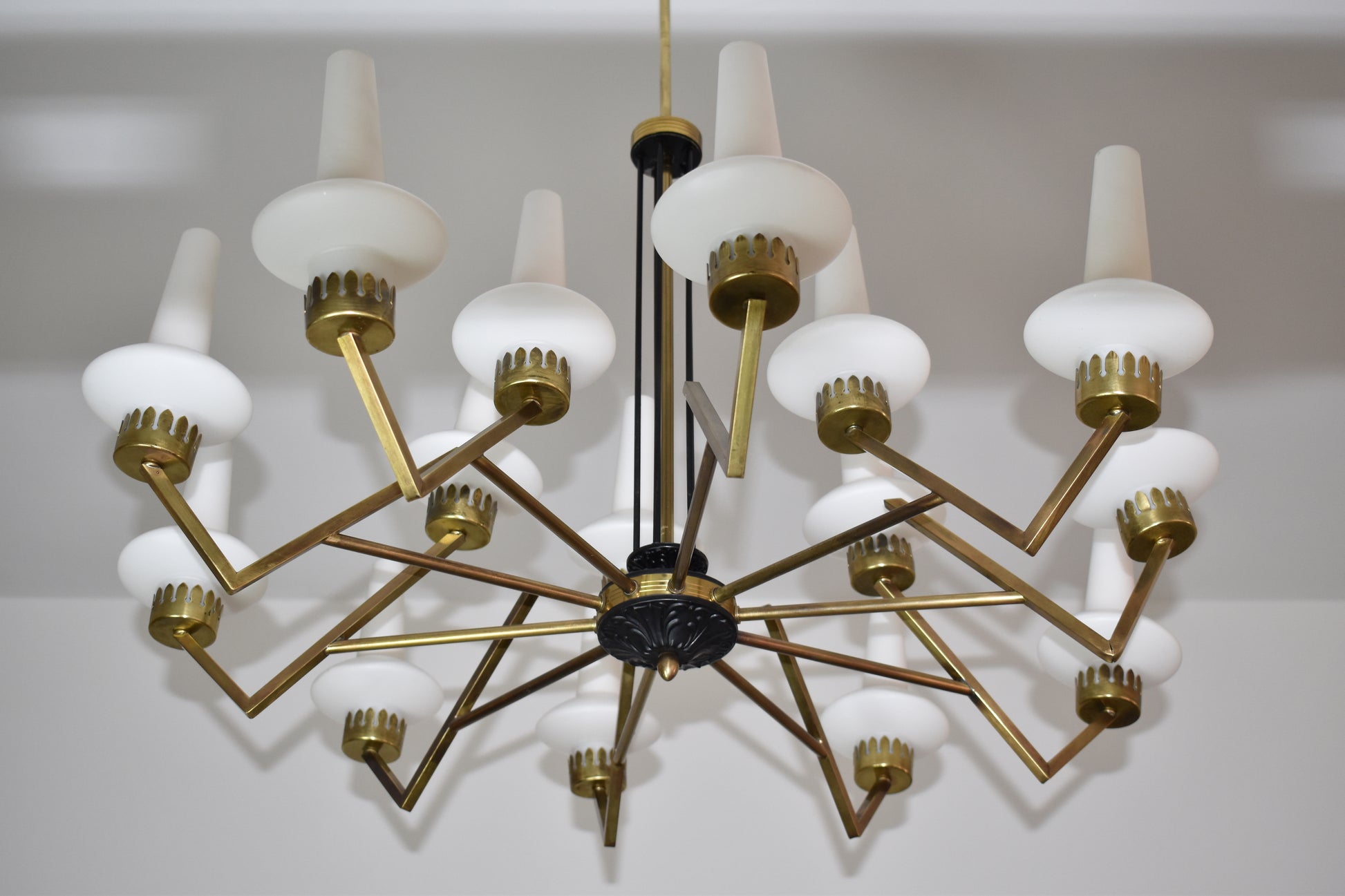 1950's 15 Light Italian Chandelier Attributed to Stilnovo - Spirit Gallery 