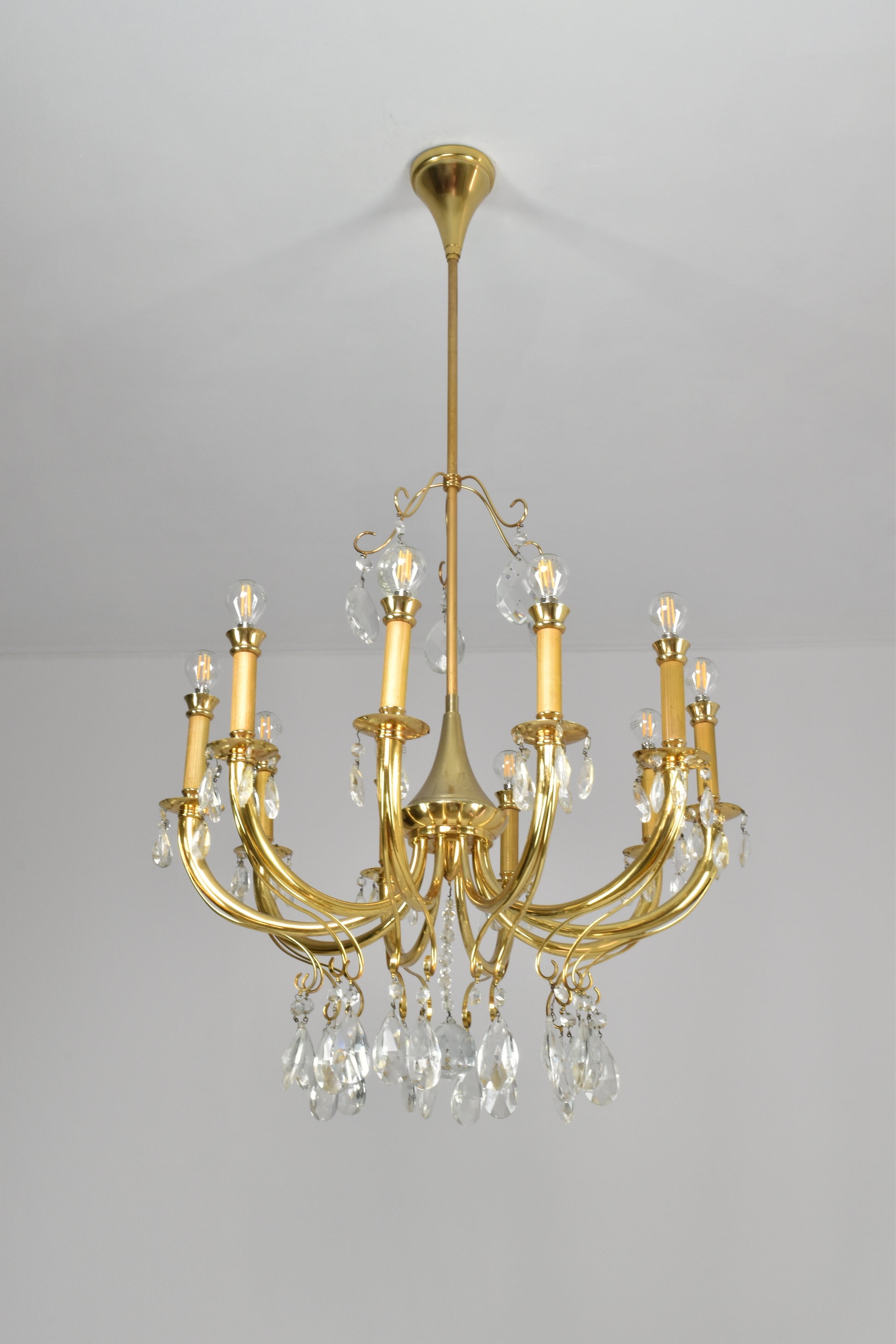 1950's Italian Crystal Chandelier by Oscar Tolasco for Lumi Milano - Spirit Gallery 