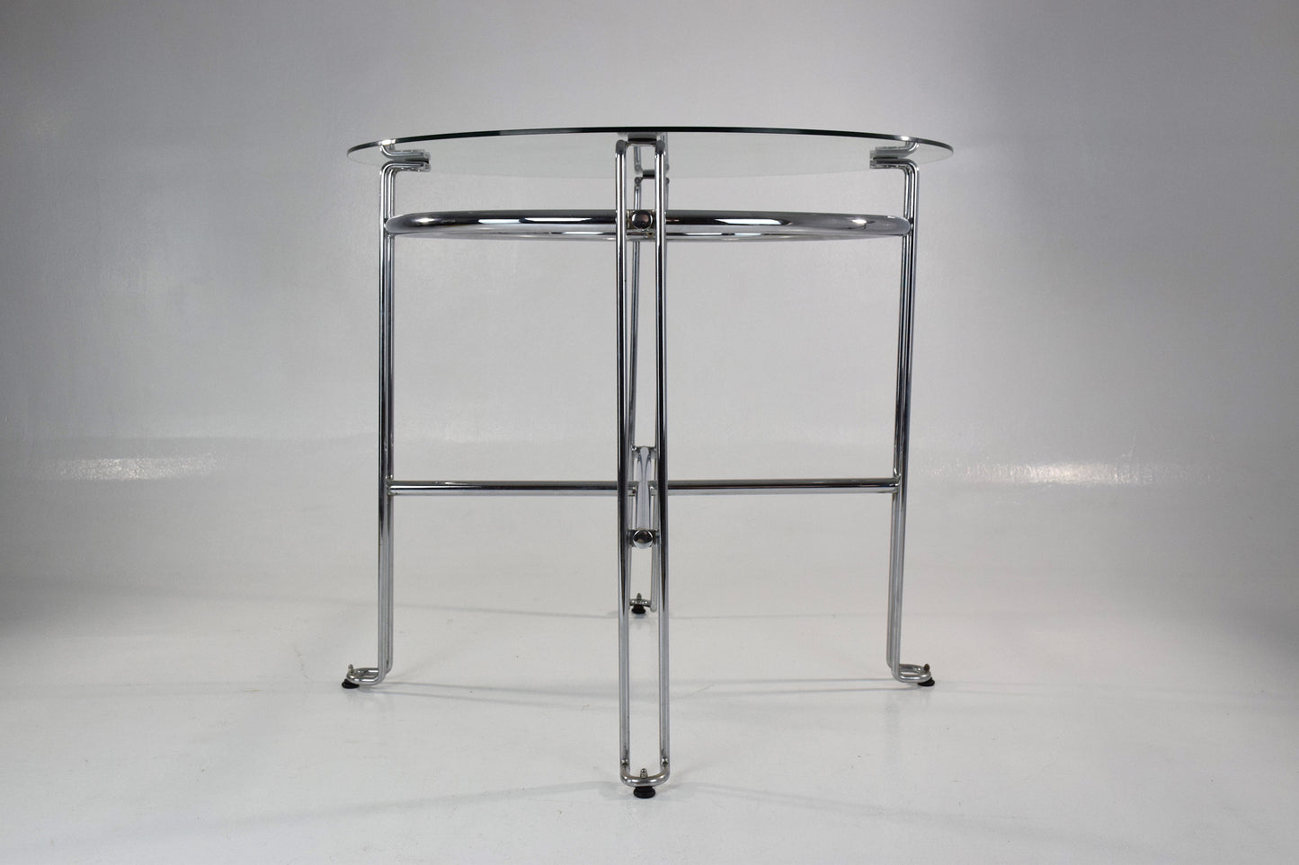 French Vintage Chrome Steel Side Tables, France, 1970's - Spirit Gallery 