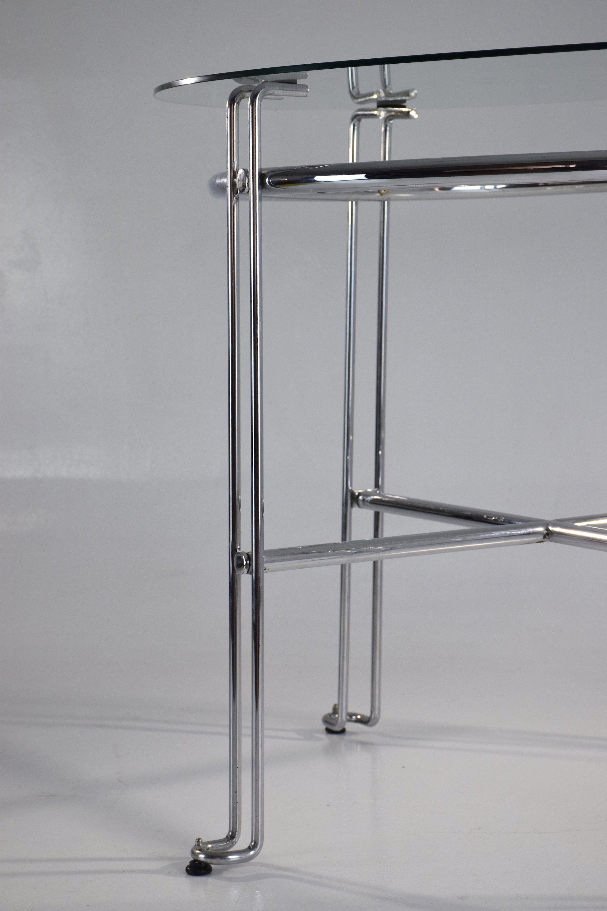 French Vintage Chrome Steel Side Tables, France, 1970's - Spirit Gallery 