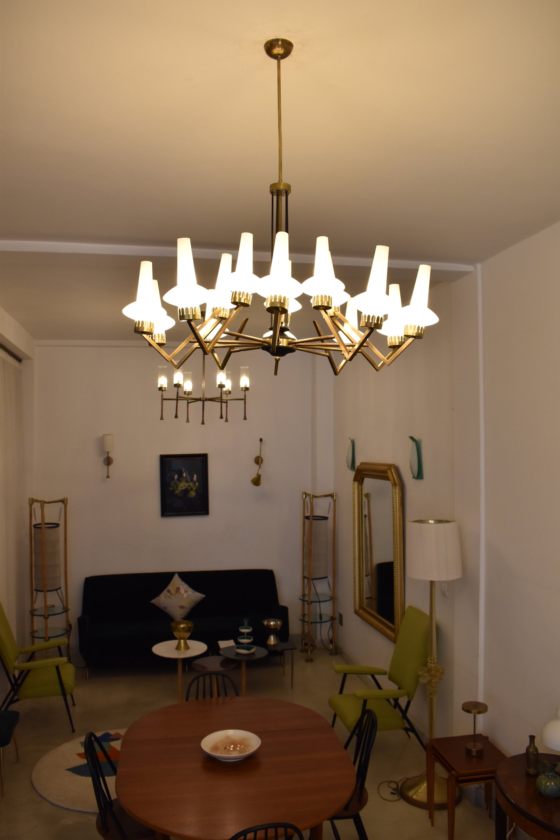 1950's 15 Light Italian Chandelier Attributed to Stilnovo - Spirit Gallery 