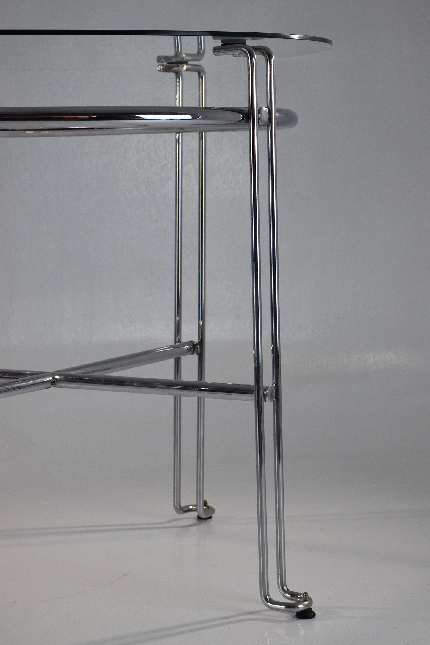 French Vintage Chrome Steel Side Tables, France, 1970's - Spirit Gallery 