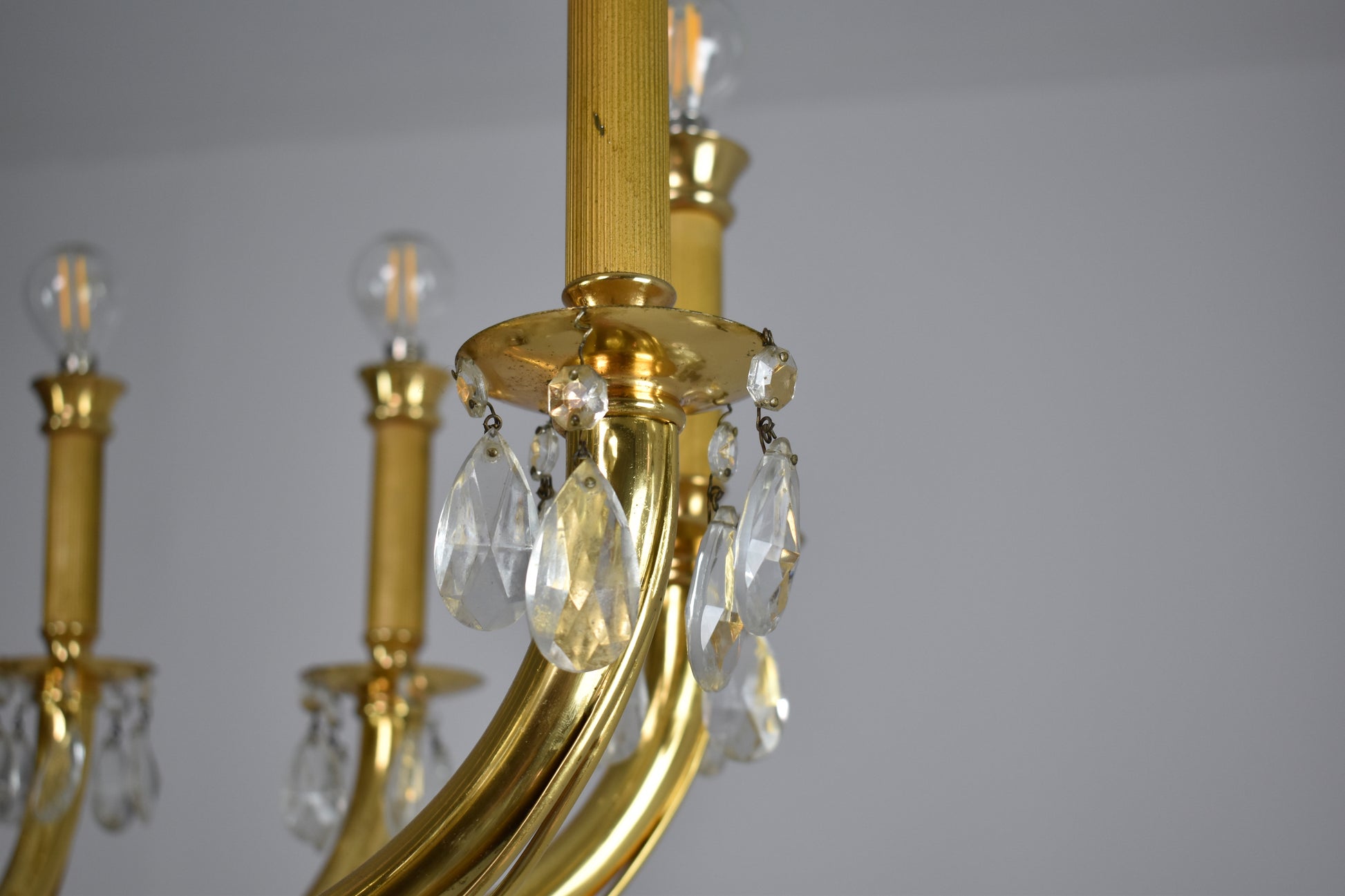 1950's Italian Crystal Chandelier by Oscar Tolasco for Lumi Milano - Spirit Gallery 