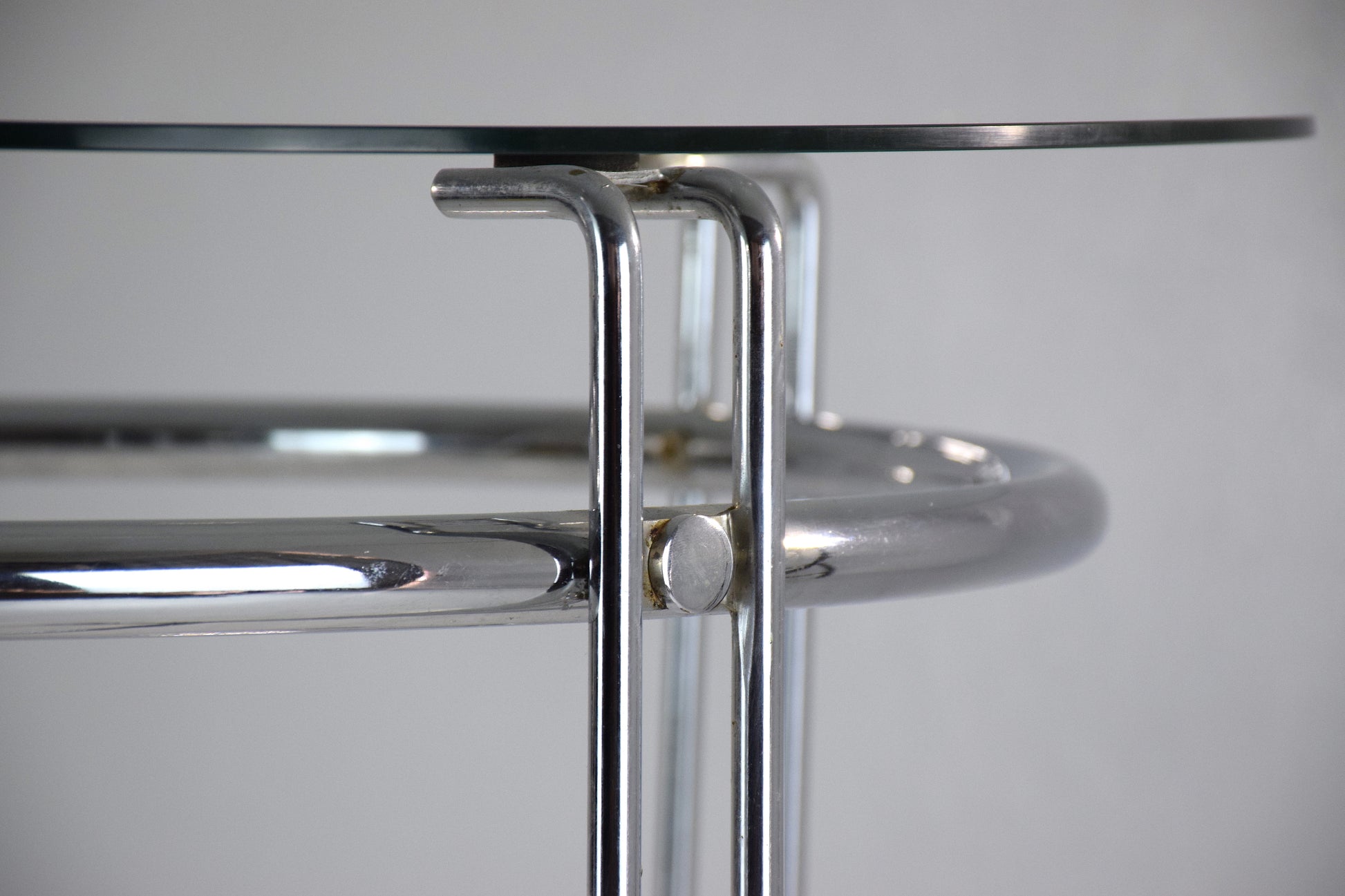 French Vintage Chrome Steel Side Tables, France, 1970's - Spirit Gallery 