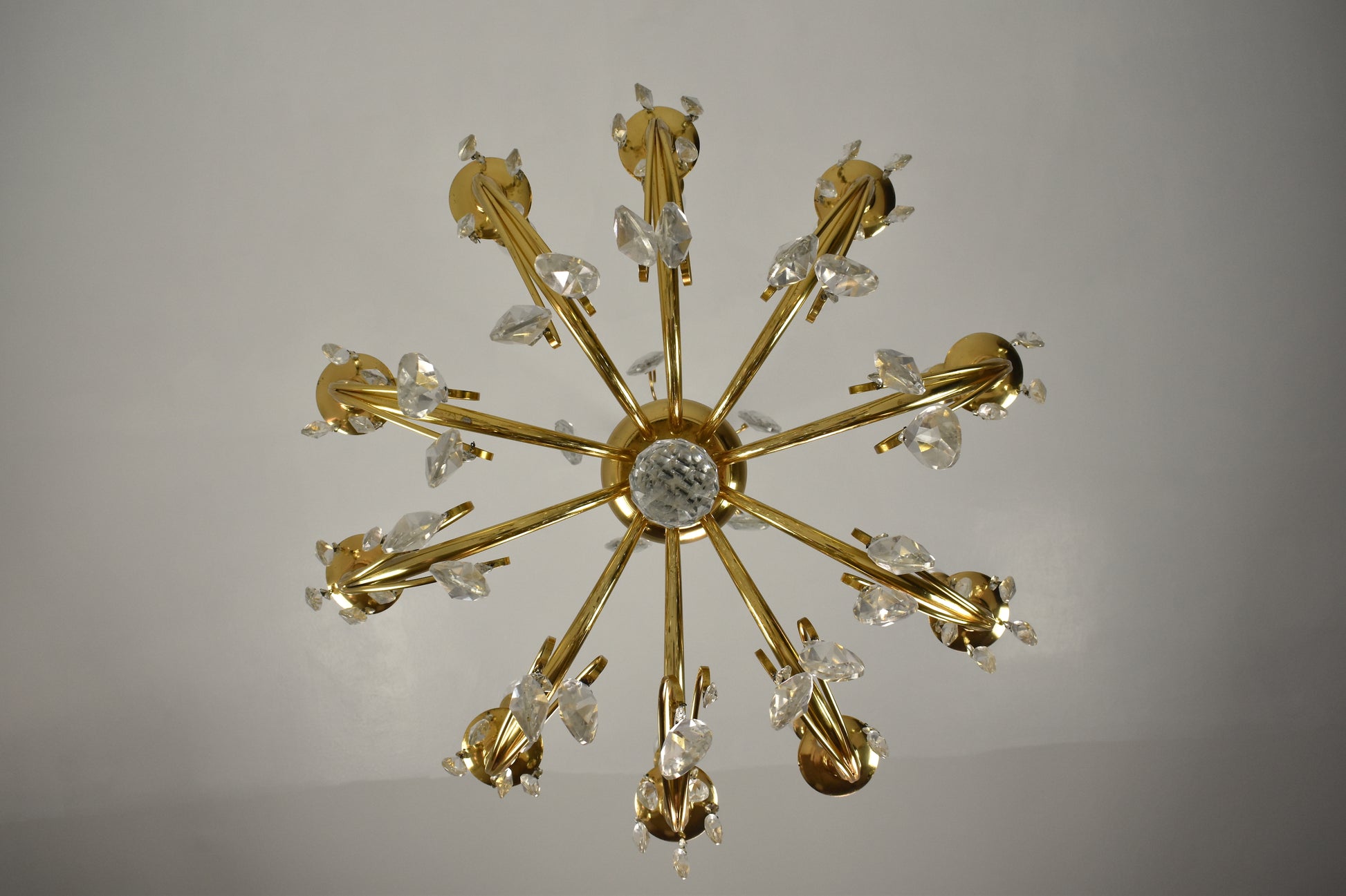 1950's Italian Crystal Chandelier by Oscar Tolasco for Lumi Milano - Spirit Gallery 